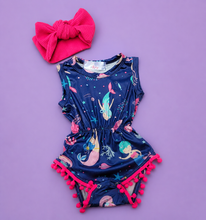 Load image into Gallery viewer, Mermaid Pom Pom Romper