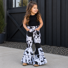 Load image into Gallery viewer, Black Cow Bell Bottom Jeans
