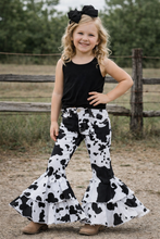 Load image into Gallery viewer, Black Cow Bell Bottom Jeans
