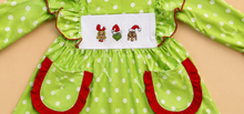Load image into Gallery viewer, Grinch Polka Dot Dress