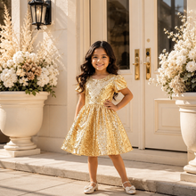 Load image into Gallery viewer, Gold Sequin Dress