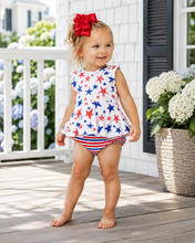 Load image into Gallery viewer, Stars Peplum Bummie Set