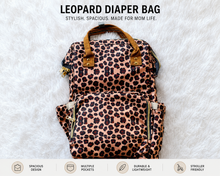 Load image into Gallery viewer, Leopard Backpack Diaper Bag