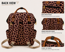 Load image into Gallery viewer, Leopard Backpack Diaper Bag