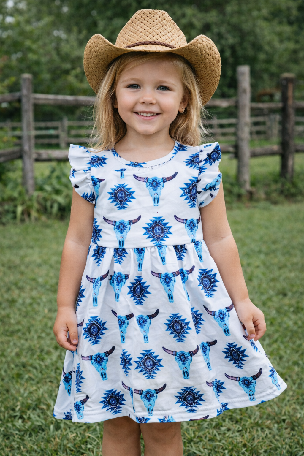 Blue Skull Dress – Swanky Tots