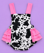 Load image into Gallery viewer, Cow Bubble Romper