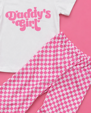 Load image into Gallery viewer, Daddy’s Girl Pink Checkered Wide Leg Pants Set for Girls