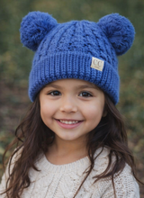 Load image into Gallery viewer, Kids Solid Double CC Pom Beanie
