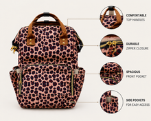 Load image into Gallery viewer, Leopard Backpack Diaper Bag