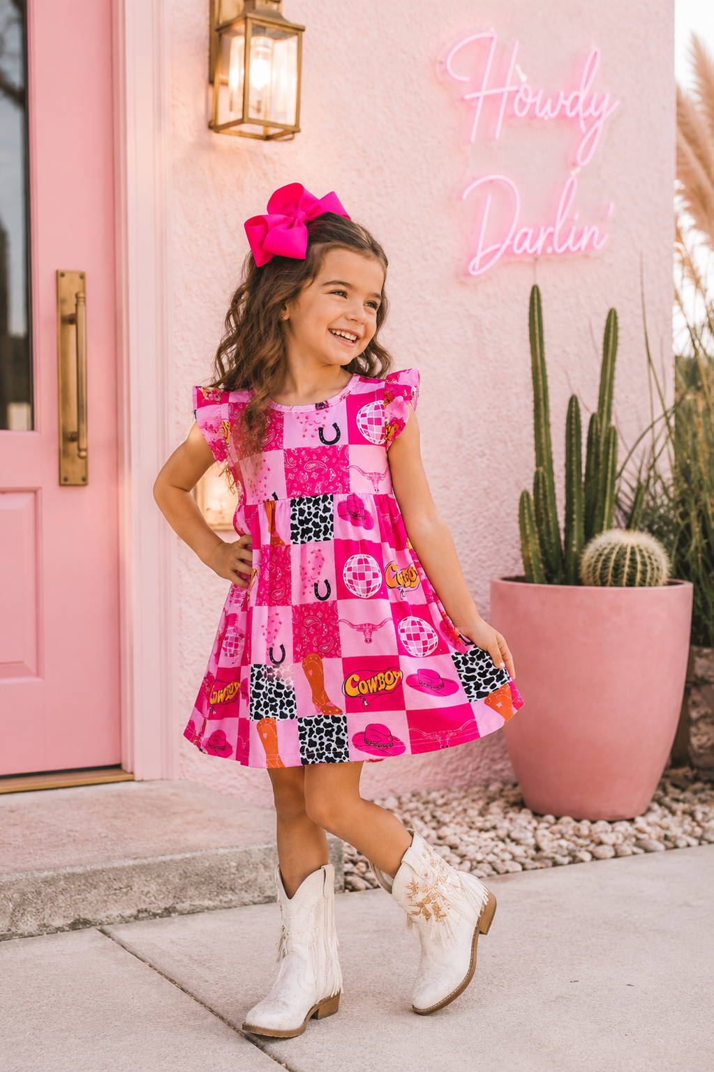 Pink Western Disco Cowgirl Dress – Swanky Tots