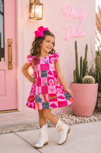 Load image into Gallery viewer, Pink Western Disco Cowgirl Dress