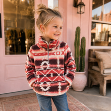 Load image into Gallery viewer, Pink Aztec Sherpa Pullover