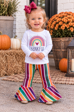 Load image into Gallery viewer, Thankful Striped Bell Bottom Set