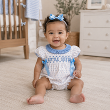 Load image into Gallery viewer, Little Sister Smocked Bubble Romper
