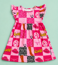 Load image into Gallery viewer, Pink Western Disco Cowgirl Dress