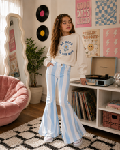Load image into Gallery viewer, Blue Stripe Flare Jeans