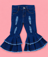 Load image into Gallery viewer, Denim Double Bell Bottoms