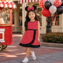 Load image into Gallery viewer, Red Polka Dot Skort Dress