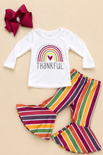 Load image into Gallery viewer, Thankful Striped Bell Bottom Set