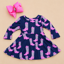 Load image into Gallery viewer, Pink Leopard Cowgirl Boots Dress