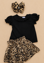 Load image into Gallery viewer, Leopard Paper Bag Belted Shorts Set