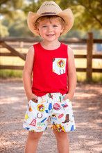 Load image into Gallery viewer, Boys Texas Pride Western Outfit Set – Tank &amp; Shorts