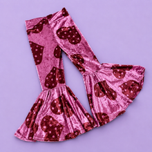 Load image into Gallery viewer, Pink Velvet Bell Bottoms