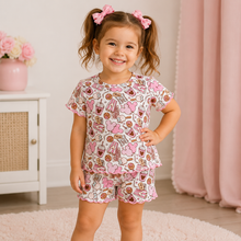Load image into Gallery viewer, Pink Park Treats Scalloped Shorts Set