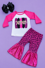 Load image into Gallery viewer, XOXO Pink Leopard Sequin Bell Set