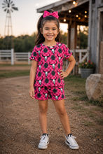 Load image into Gallery viewer, Pink Western Scalloped Shorts Set