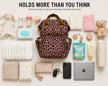 Load image into Gallery viewer, Leopard Backpack Diaper Bag