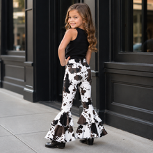 Load image into Gallery viewer, Cow Hide Double Bell Bottom Jeans