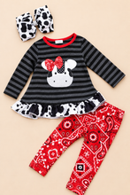 Load image into Gallery viewer, Red Bandana Cow Legging Set