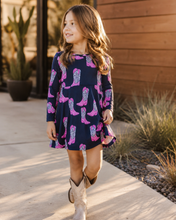 Load image into Gallery viewer, Pink Leopard Cowgirl Boots Dress