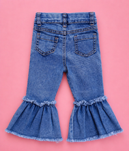 Load image into Gallery viewer, Ruffled Bell Bottom Jeans