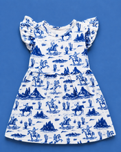 Load image into Gallery viewer, Blue Toile Western Dress