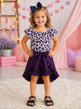 Load image into Gallery viewer, Black Leopard Skort Shorts Set