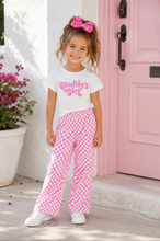Load image into Gallery viewer, Daddy’s Girl Pink Checkered Wide Leg Pants Set for Girls