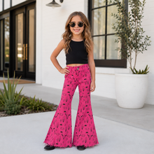 Load image into Gallery viewer, Pink Western Bell Bottom Flare Jeans