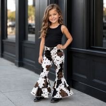 Load image into Gallery viewer, Cow Hide Double Bell Bottom Jeans