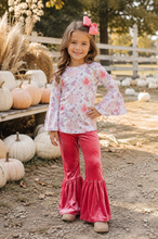 Load image into Gallery viewer, Velvet Pumpkin Bell Bottom Set
