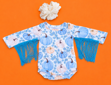 Load image into Gallery viewer, Blue Pumpkin Fringe Bodysuit