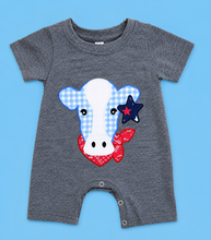 Load image into Gallery viewer, Boy's American Cow Romper