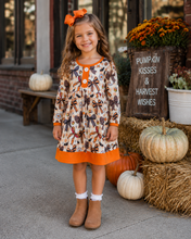 Load image into Gallery viewer, Candy Corn &amp; Bows Dress