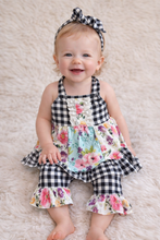 Load image into Gallery viewer, Floral Gingham Capri Set