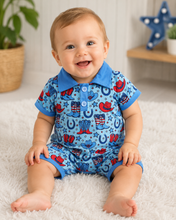 Load image into Gallery viewer, Patriotic Cowboy Baby Romper