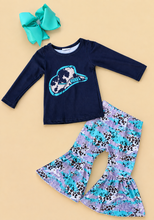 Load image into Gallery viewer, Turquoise Howdy Bell Bottom Set