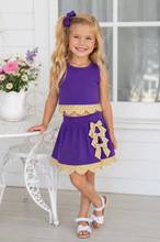Load image into Gallery viewer, Purple &amp; Gold Skort Set