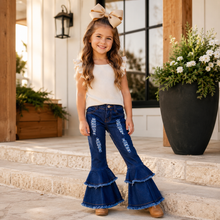 Load image into Gallery viewer, Denim Double Bell Bottoms