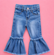 Load image into Gallery viewer, Ruffled Bell Bottom Jeans